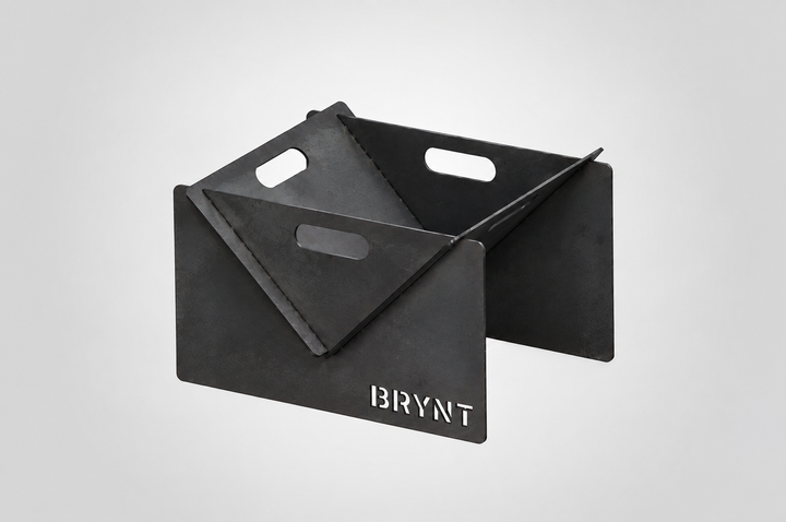 BRYNT Compact flat-pack fire pit in dark steel