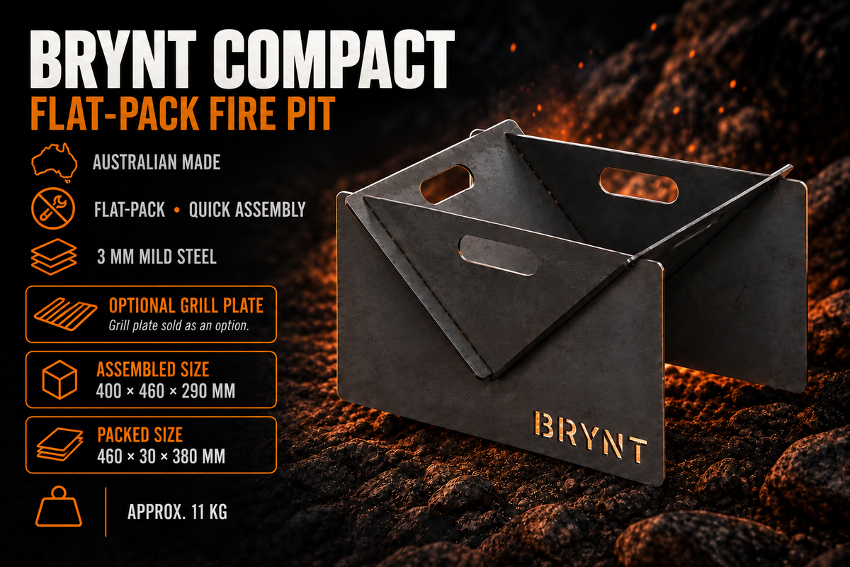 BRYNT Compact – 3 mm mild steel, assembled 400 × 460 × 290 mm, approximately 11 kg