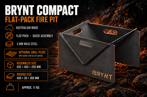 BRYNT Compact – 3 mm mild steel, assembled 400 × 460 × 290 mm, approximately 11 kg