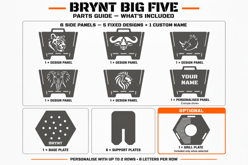 BRYNT Big Five Personalised Hexagon Fire Pit