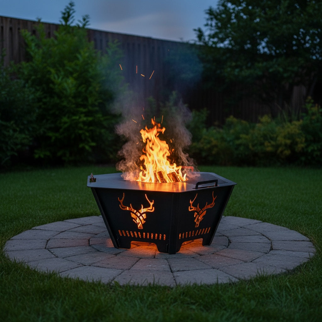 BRYNT Hexagon Deer Antlers Fire Pit – product view 1