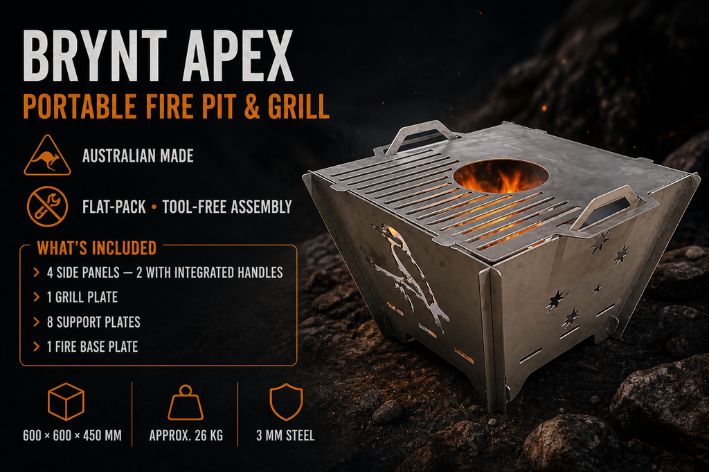 BRYNT APEX fire pit specifications and included components